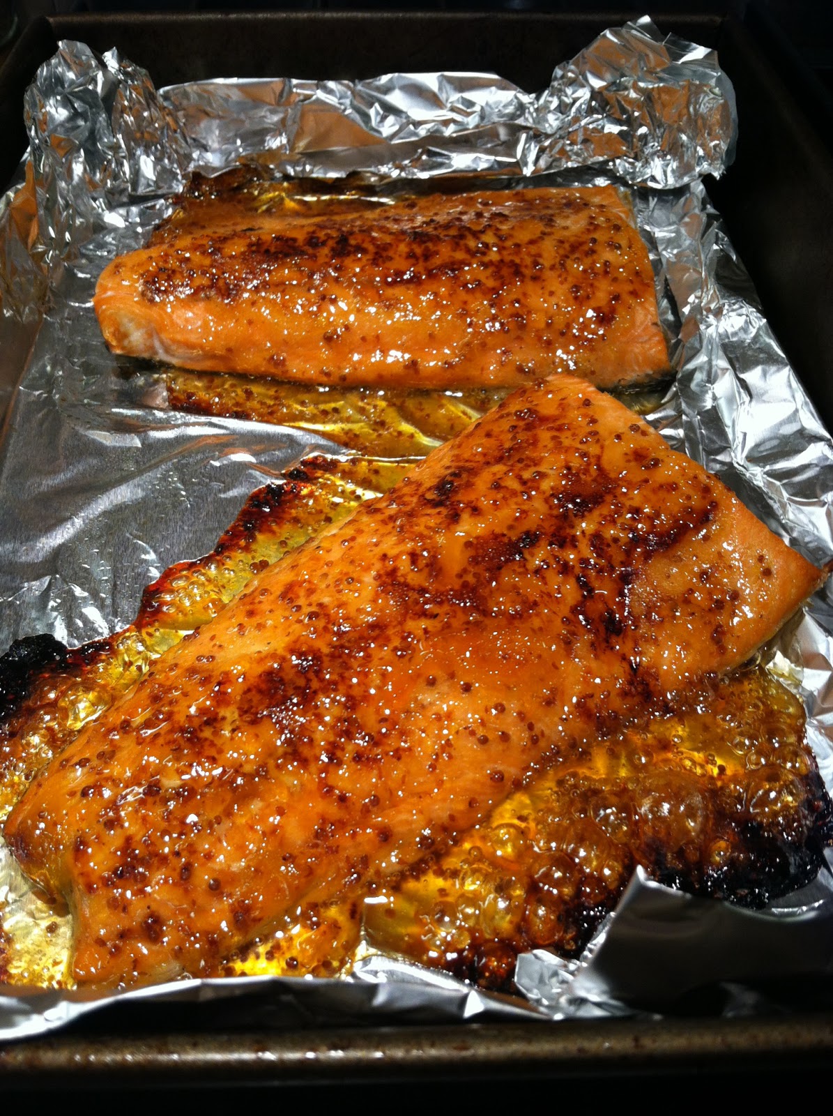 parsley & polka dots apricotdijon glazed salmon
