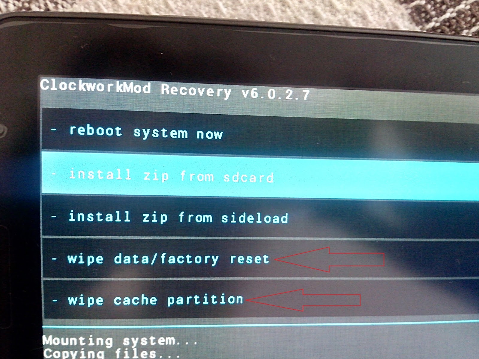 Wipe factory reset как сделать 742