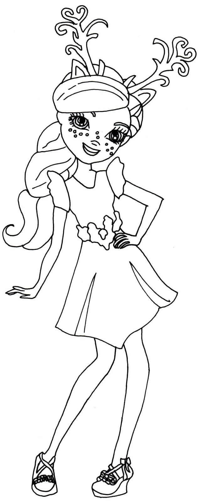 Free Printable Ever After High Coloring Pages: Deerla Ever After High  Coloring Page