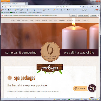 Screen shot of http://www.berkshiresalondayspa.com/packages.