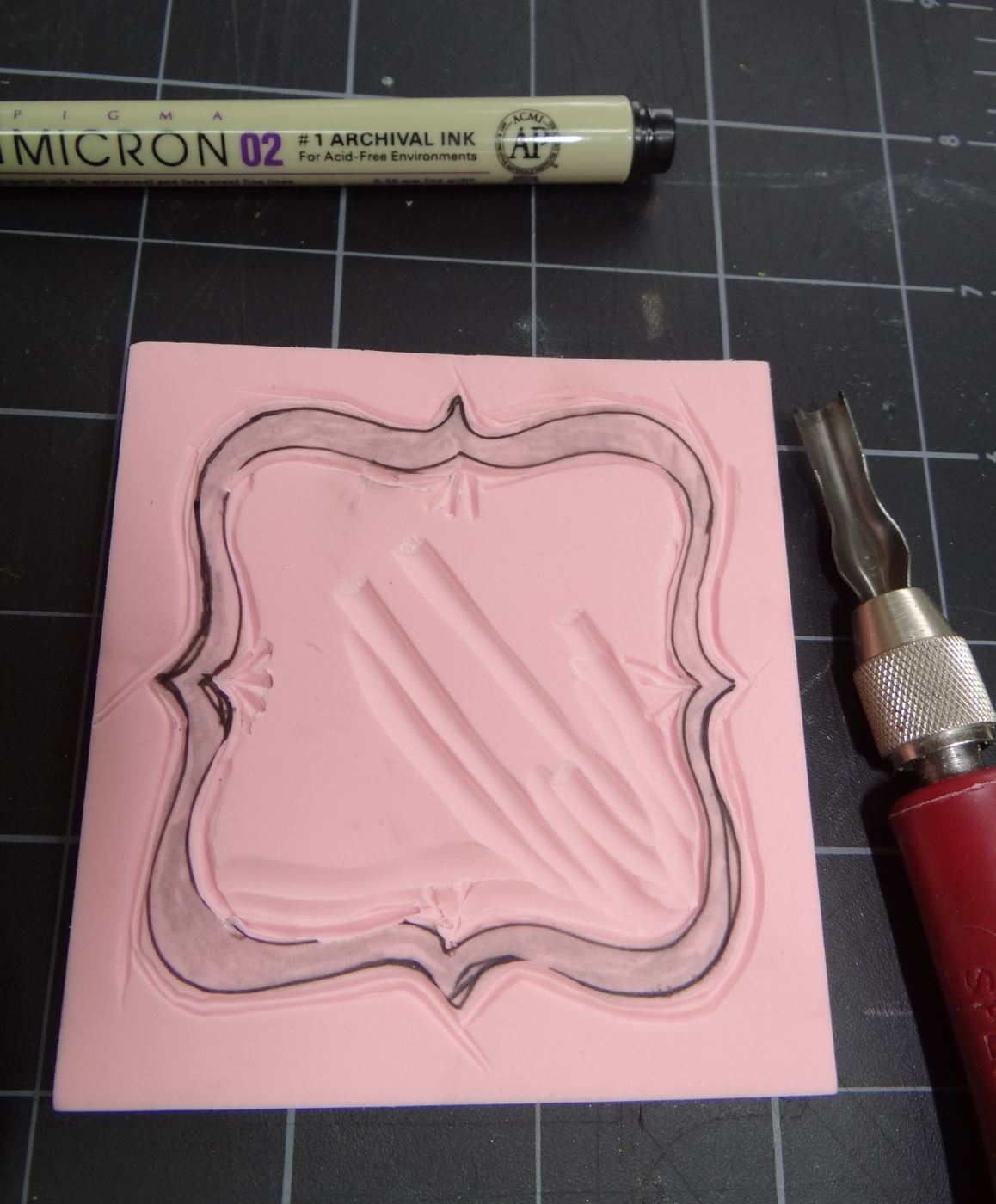 * creative lenna * carving a bracket stamp