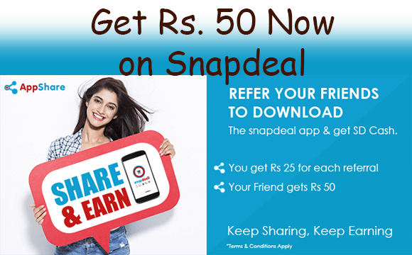Snapdeal get Rs 50 discount Snapdeal get Rs 50 discount