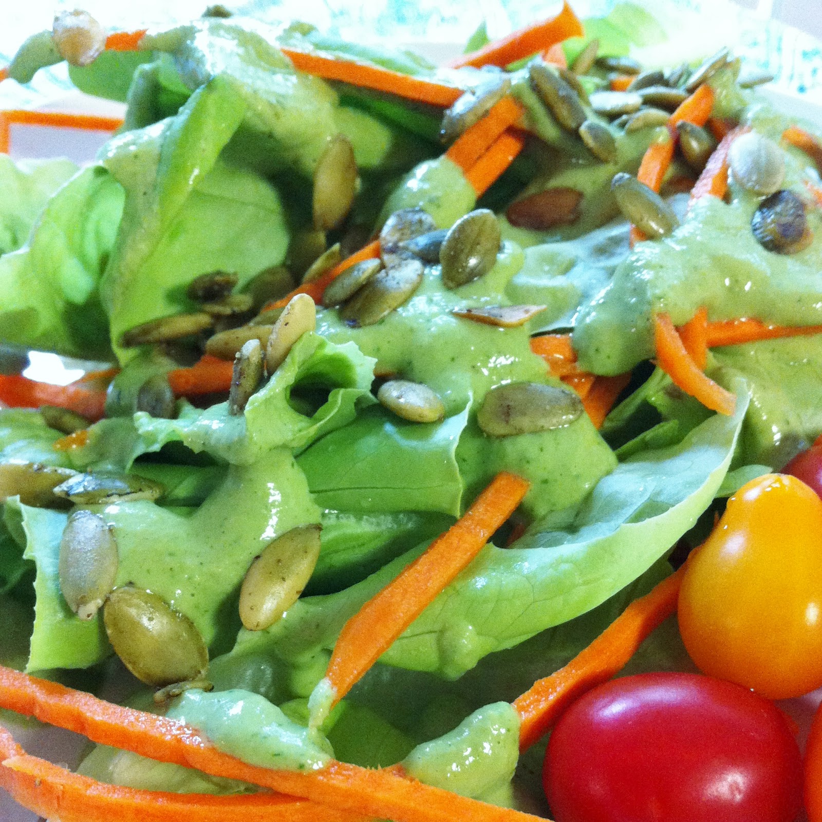 chacha's gluten free kitchen Creamy Cilantro & Pepita Salad Dressing