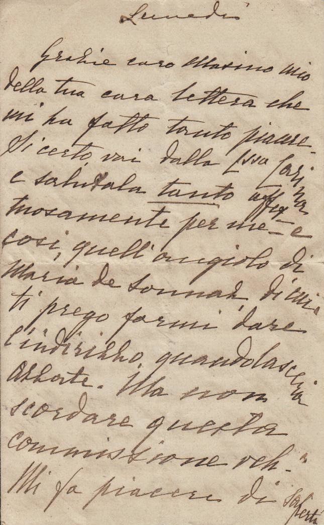 Azzate E I Bossi Quinta Lettera Di Elena Maria Benizzi Al Fratello Tommaso Carlo