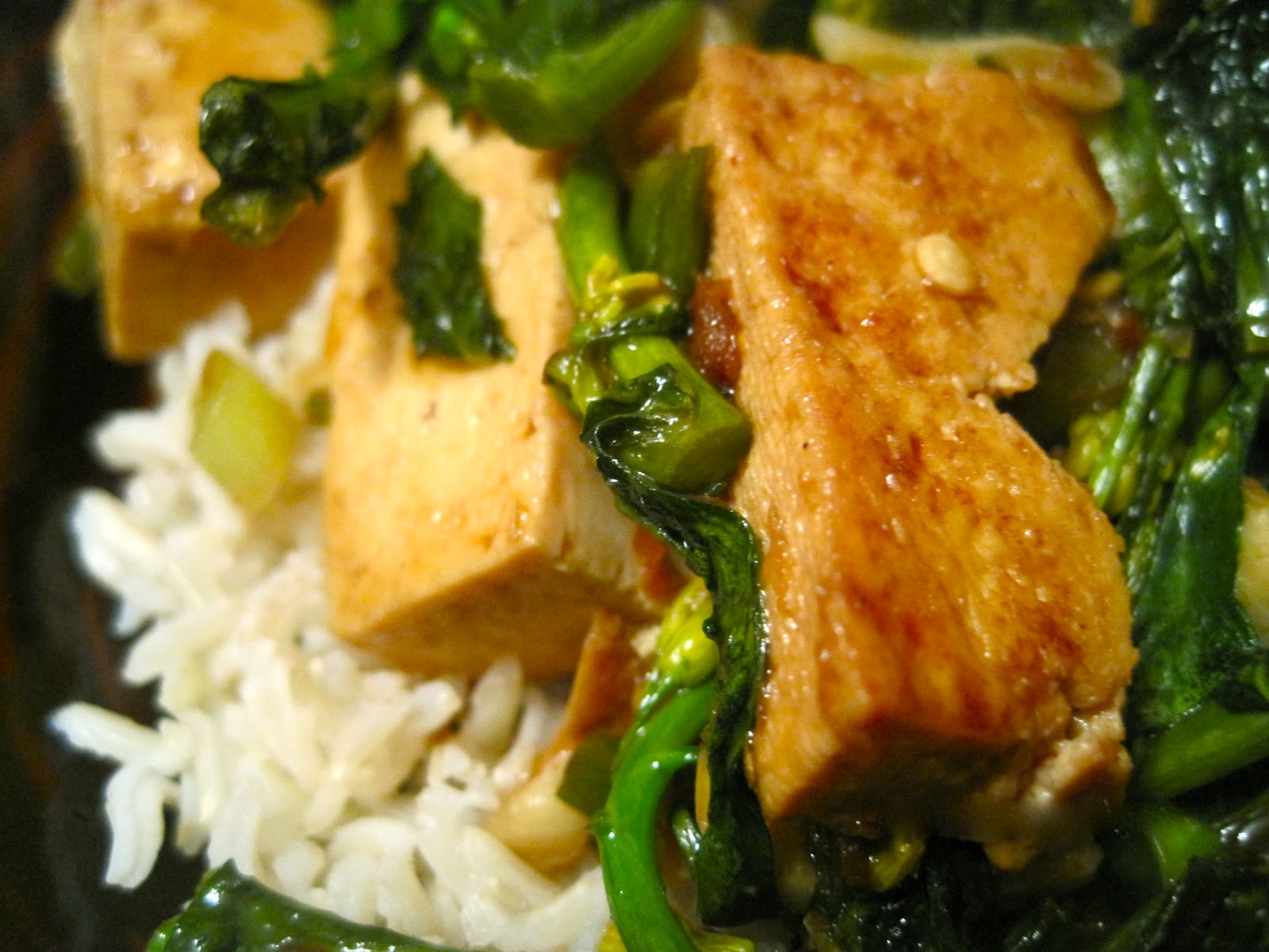 Kvell in the Kitchen Sichuan Tofu and Broccoli Rabe with Garlic Sauce