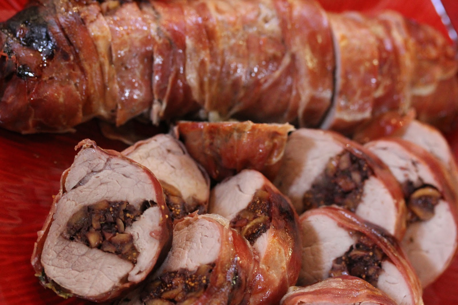 My Sunflower Cafe Prosciutto Wrapped Pork Tenderloin with Port Figs