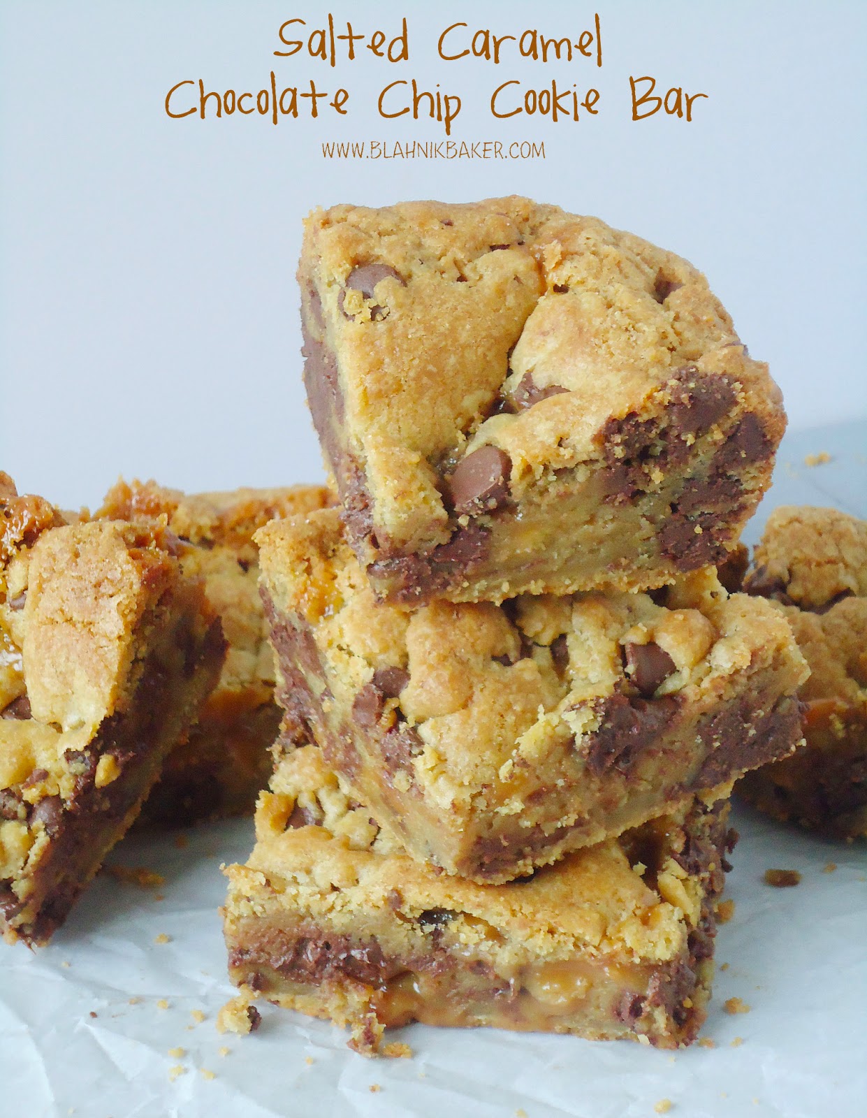 Easy Salted Caramel Chocolate Chip Cookie Bars