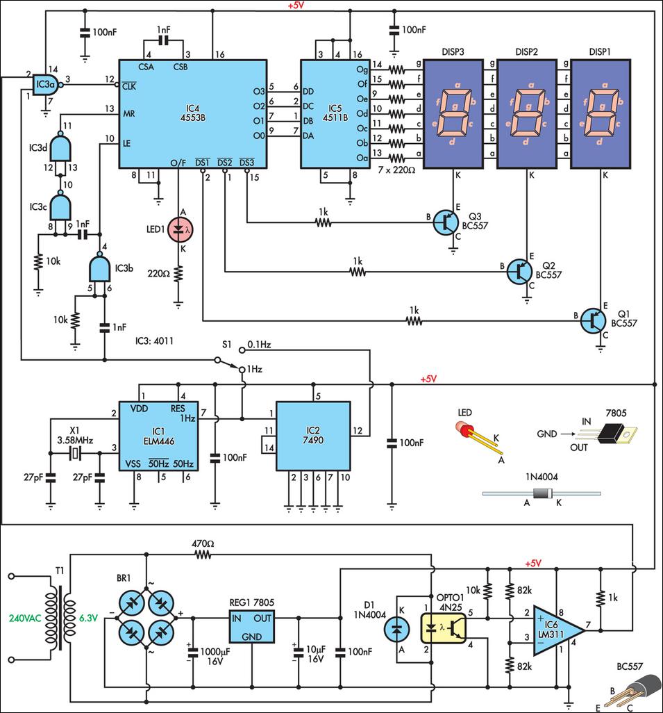 Mains Frequency Monitor Circuit Diagram