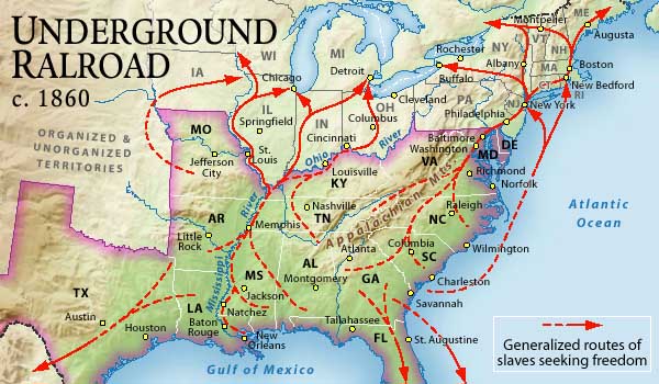 Underground Railroad Map