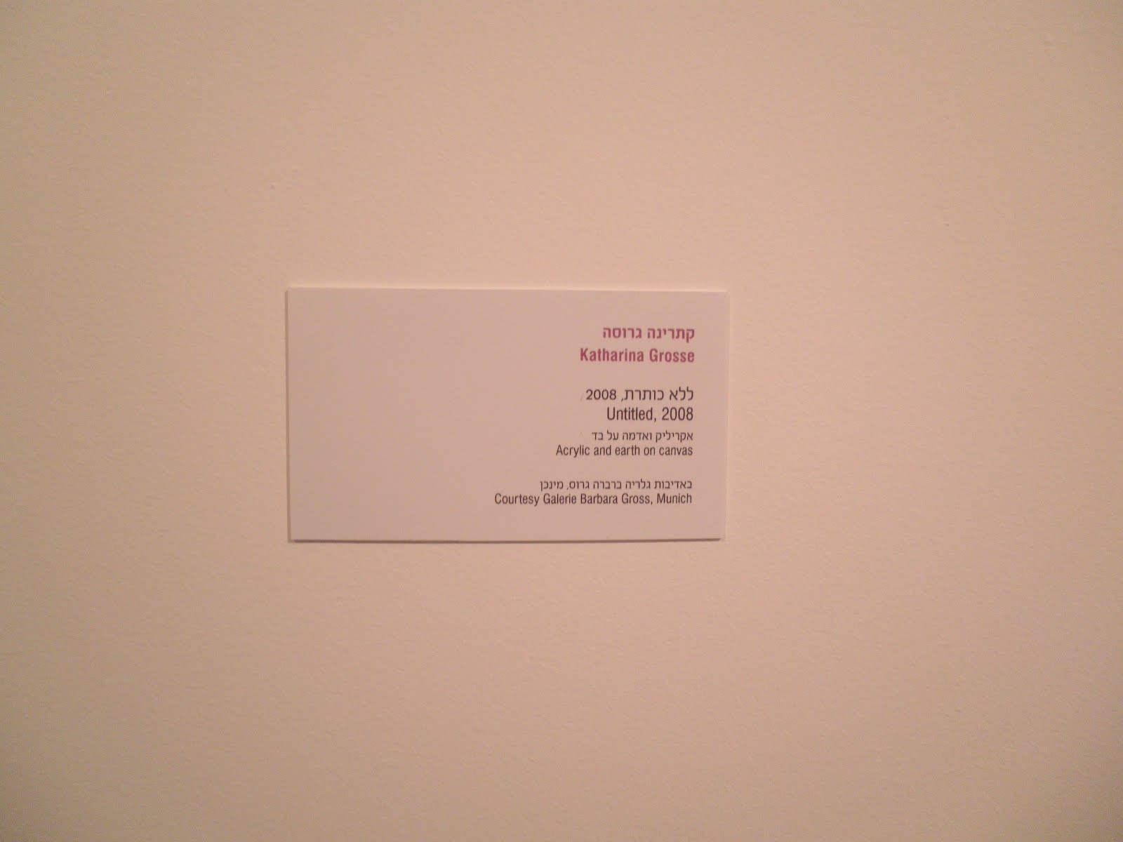 Jared Schoen Portfolio Tel Aviv Museum of Art Gallery Labels