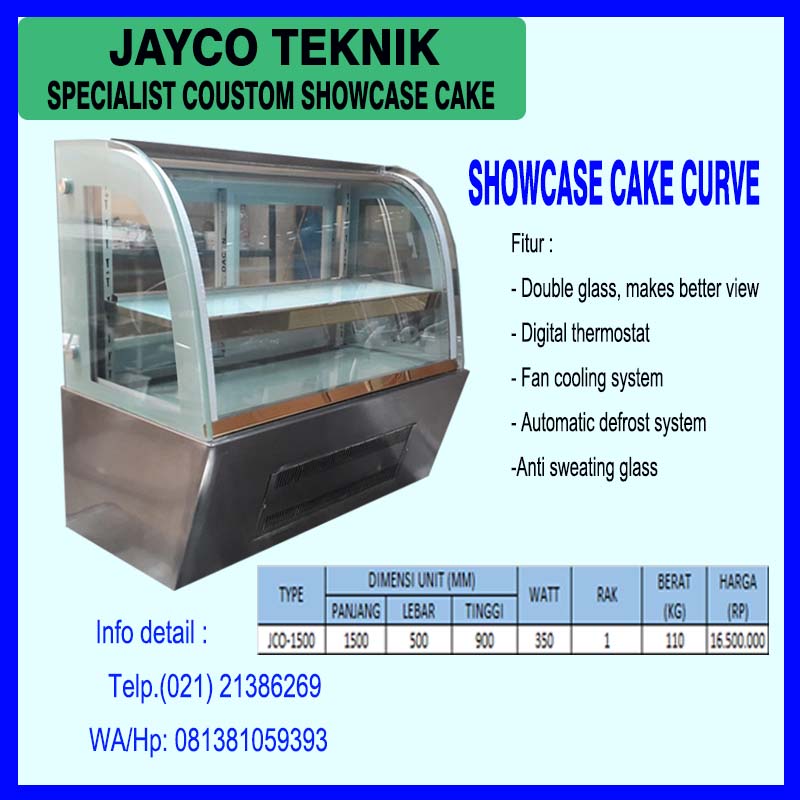 Jual showcase cake curve