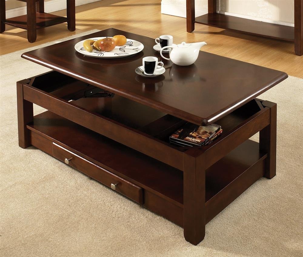 Coffee Table That Raises Up for Food, Fun 'n Games