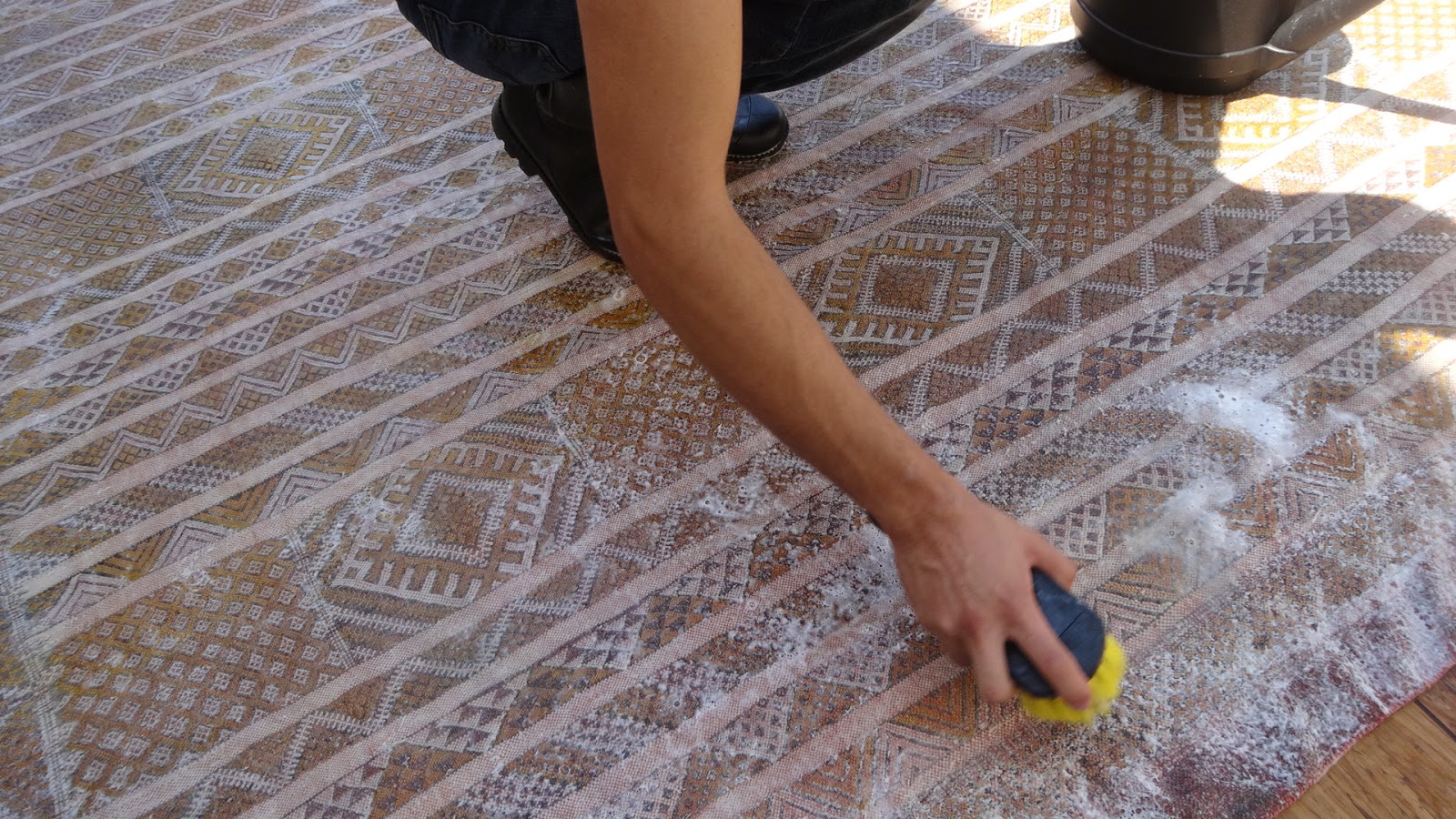 Rug Master Hand Washing Rugs at Rug Ideas, Los Angeles