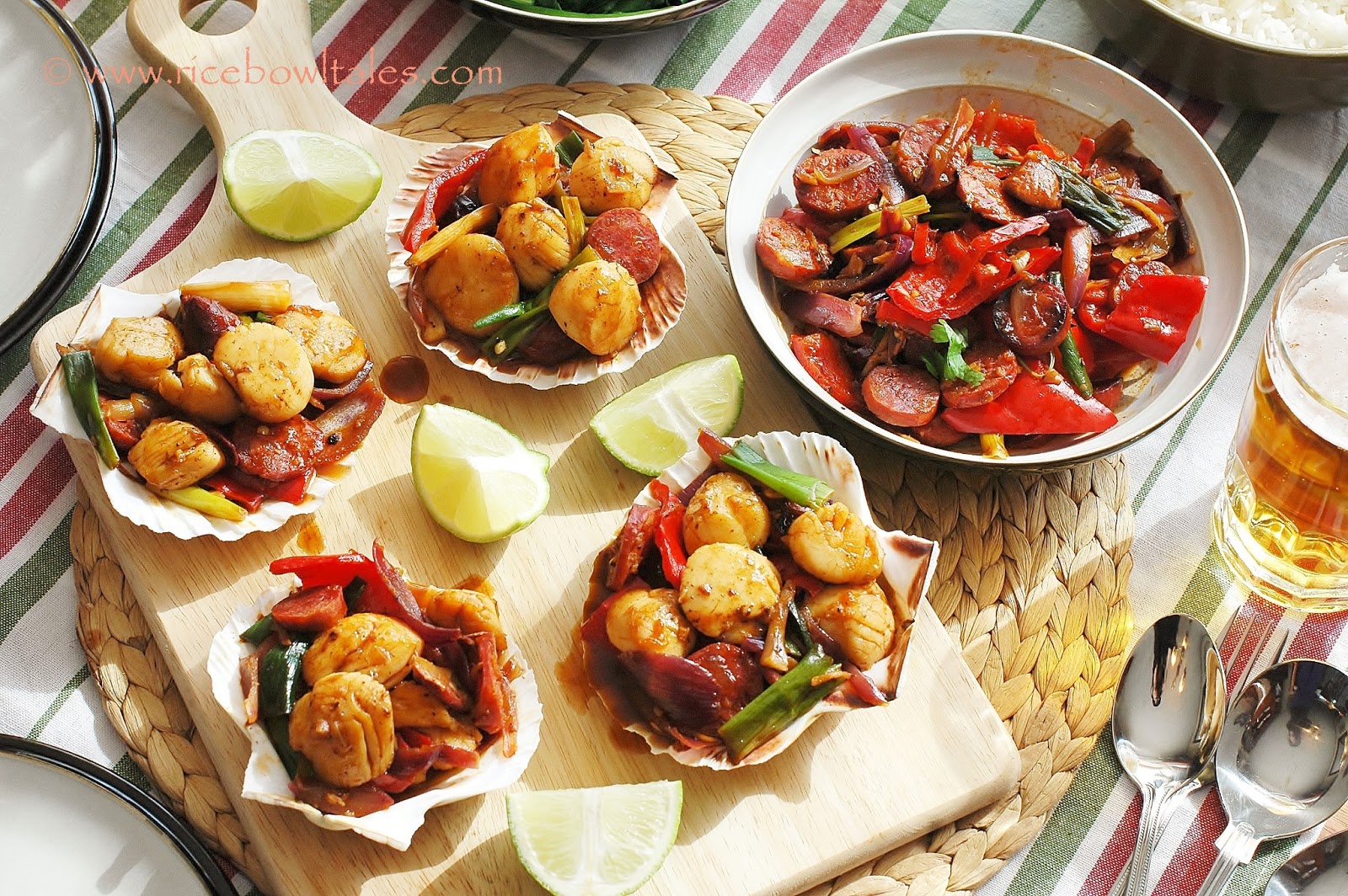 Rice Bowl Tales 新鮮帶子炒西班牙香腸 Panfried fresh Scallops with Chorizo