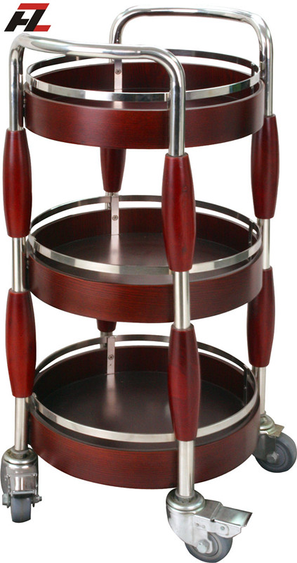 China hotel supplies manufacturer: Bamboo Shape Liquor Trolley -Wine