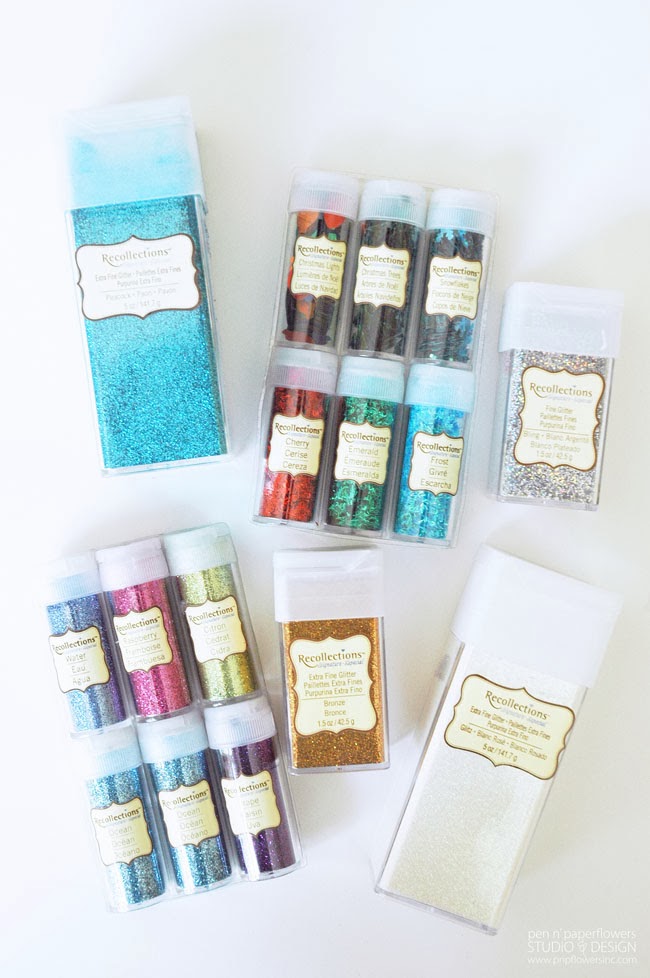 Pen + Paper Flowers CRAFT DIY Hand Glittered Clothespins Gift