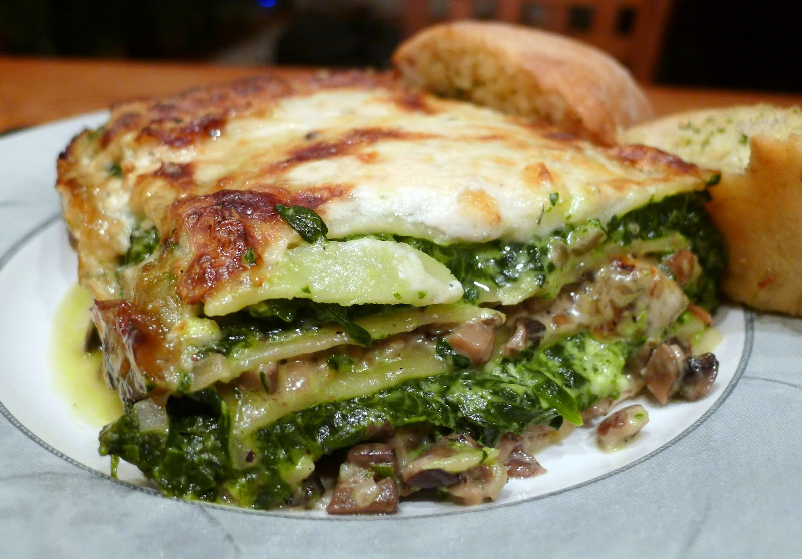 Culinary Adventures in London Mixed Mushroom & Spinach Lasagne