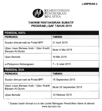 Soalan Pentaksiran Bahasa Arab 2018