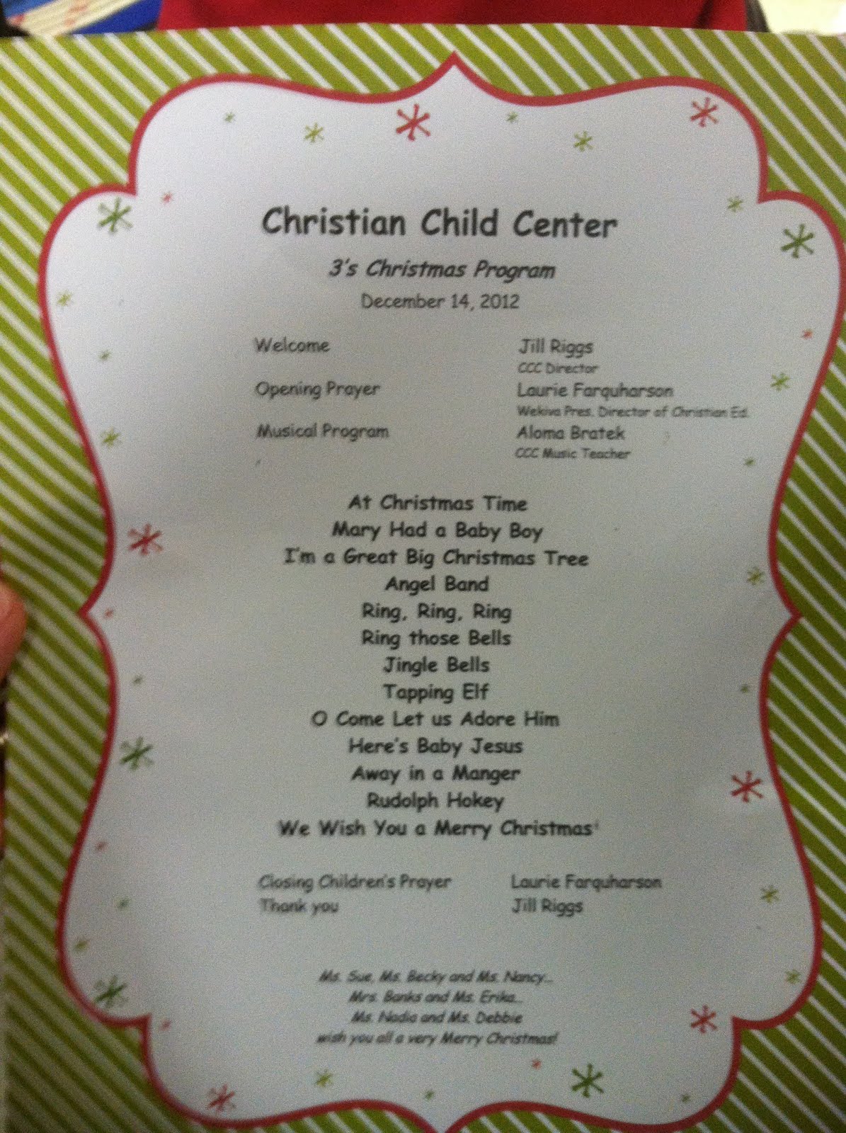 The DeMoor Family: Carson's Preschool Christmas Performance