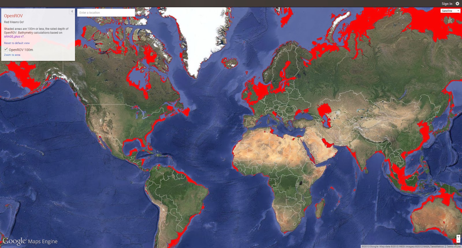 Google Earth Depth Charts