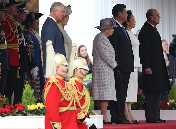 Queen Elizabeth II and Prince Philip, Duke of Edinburgh, Prince Charles, Prince of Wales and Camilla, Duchess of Cornwall, Chinese President Xi Jinping and Peng Liyuan 