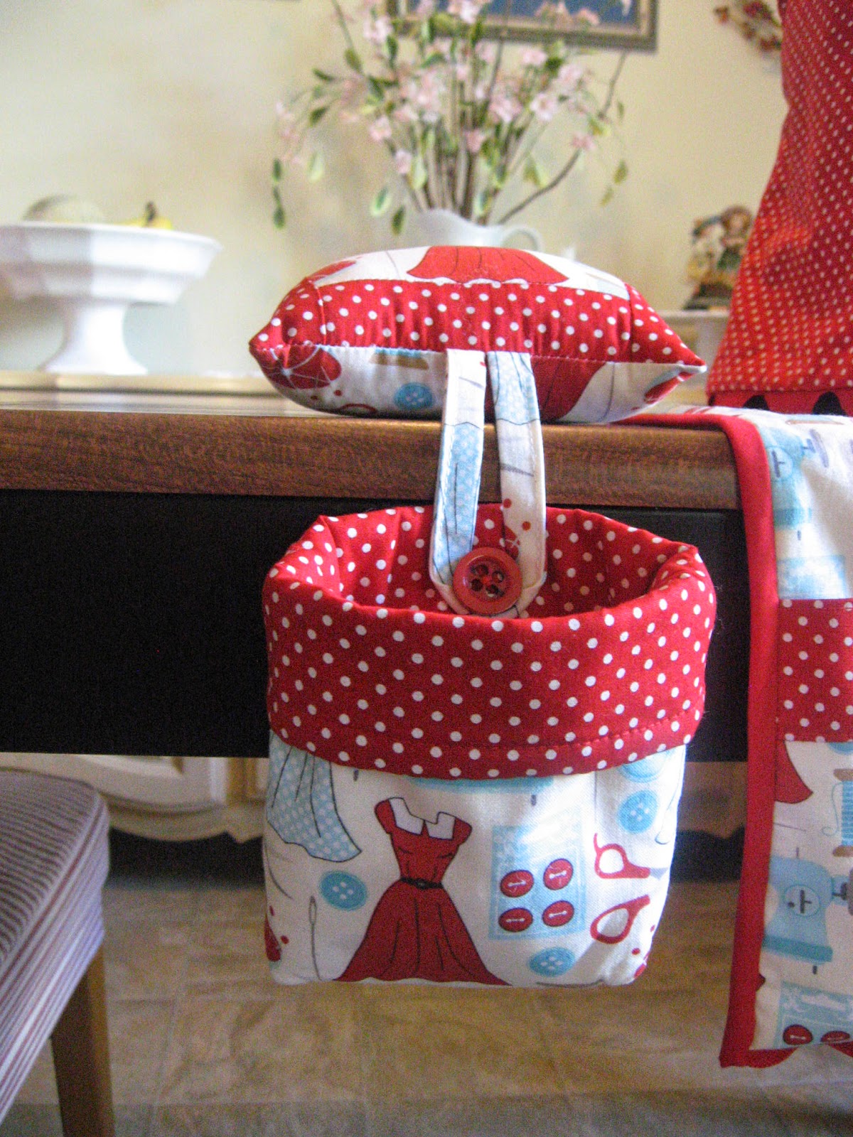 Passion Fruit Princess A Sewing Machine Cover, Mat, Pincushion, and