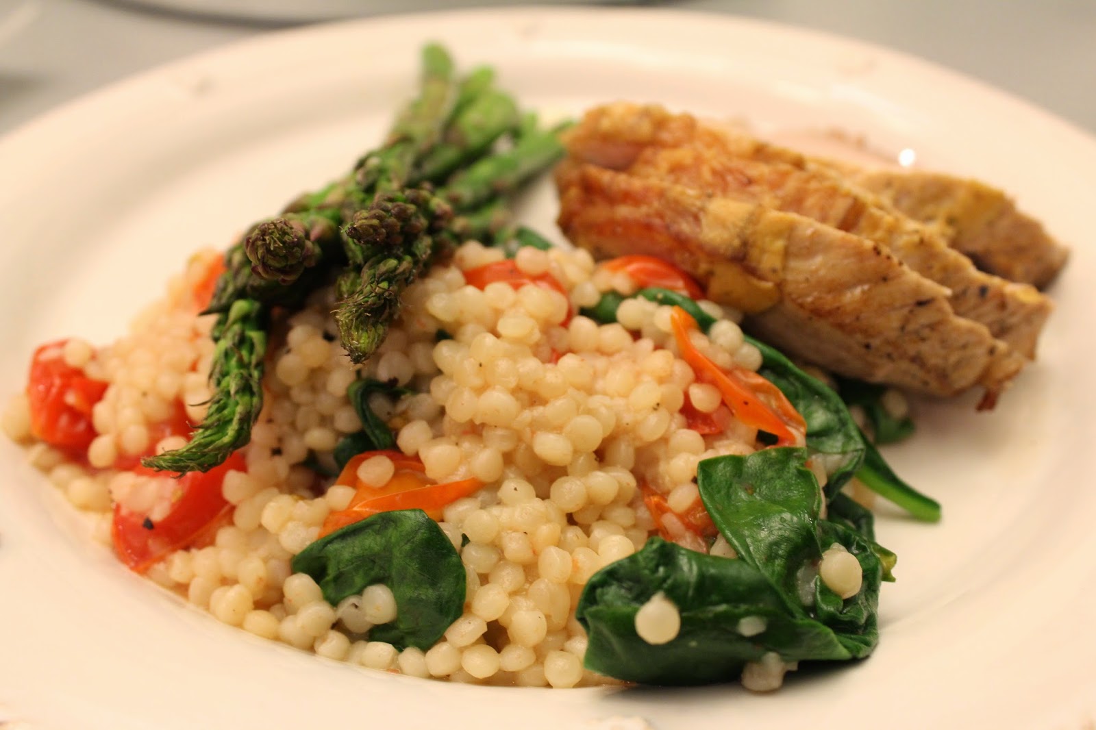 What's That Taste Like? Tomato and Spinach Israeli Couscous