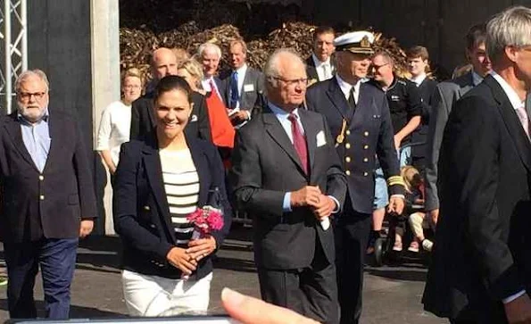 King Carl Gustav of Sweden and Crown Princess Victoria of Sweden attended the opening of the Oskarshamn power station in the county of Kalmar