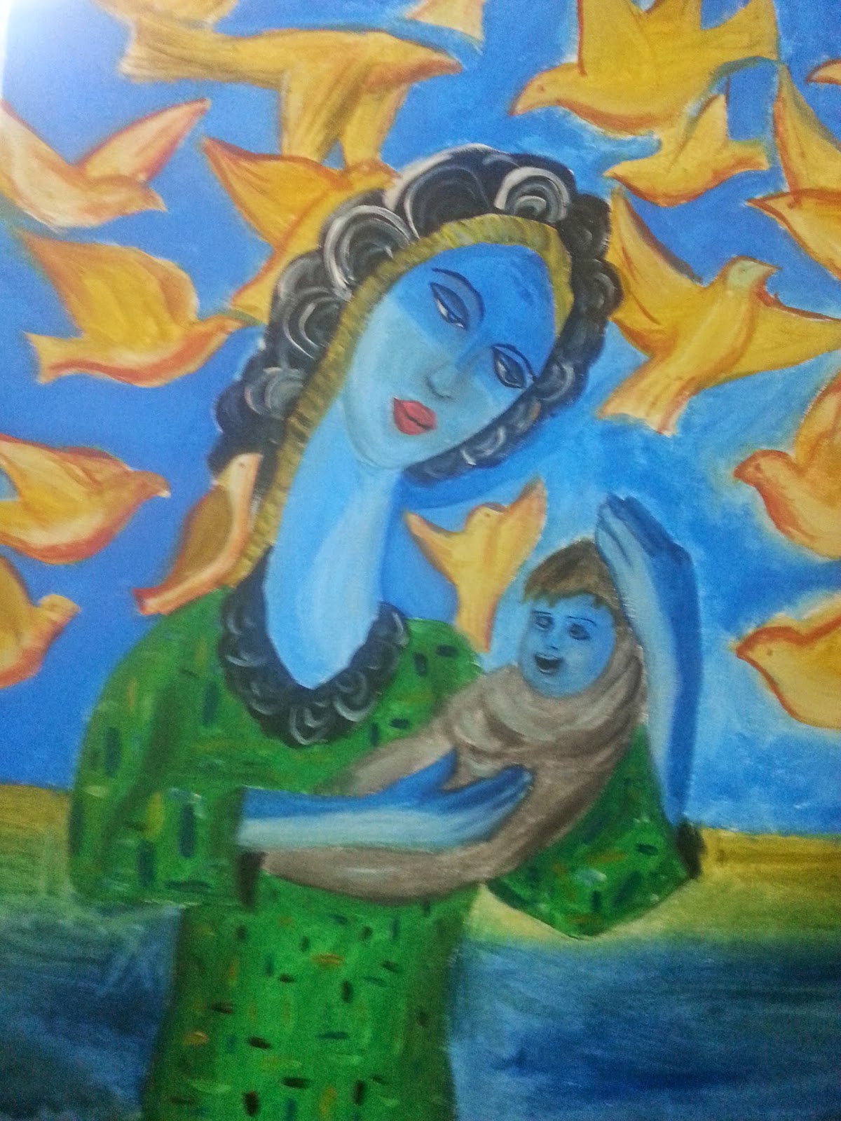 رسم العالم في المستقبل رسم بألوان الأكريليك