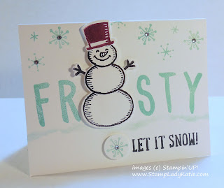 Frosty the Snowman Card made with Stampin'UP! Snow Place  and Layered Letters Stamp Sets