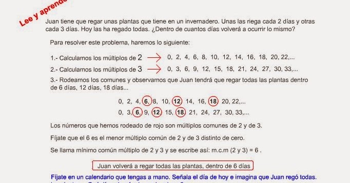 Minimo Comun Multiplo Entre 7 Y 9 El estublog de 6ºB: Mínimo común múltiplo