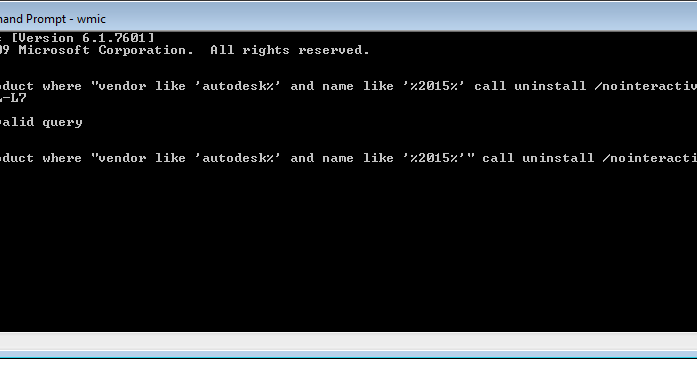 Wmic Call Uninstall No Instances Available Meaning