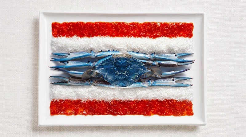 Thailand Flag  (Sweet chilli sauce, shredded coconut, blue swimmer crab)