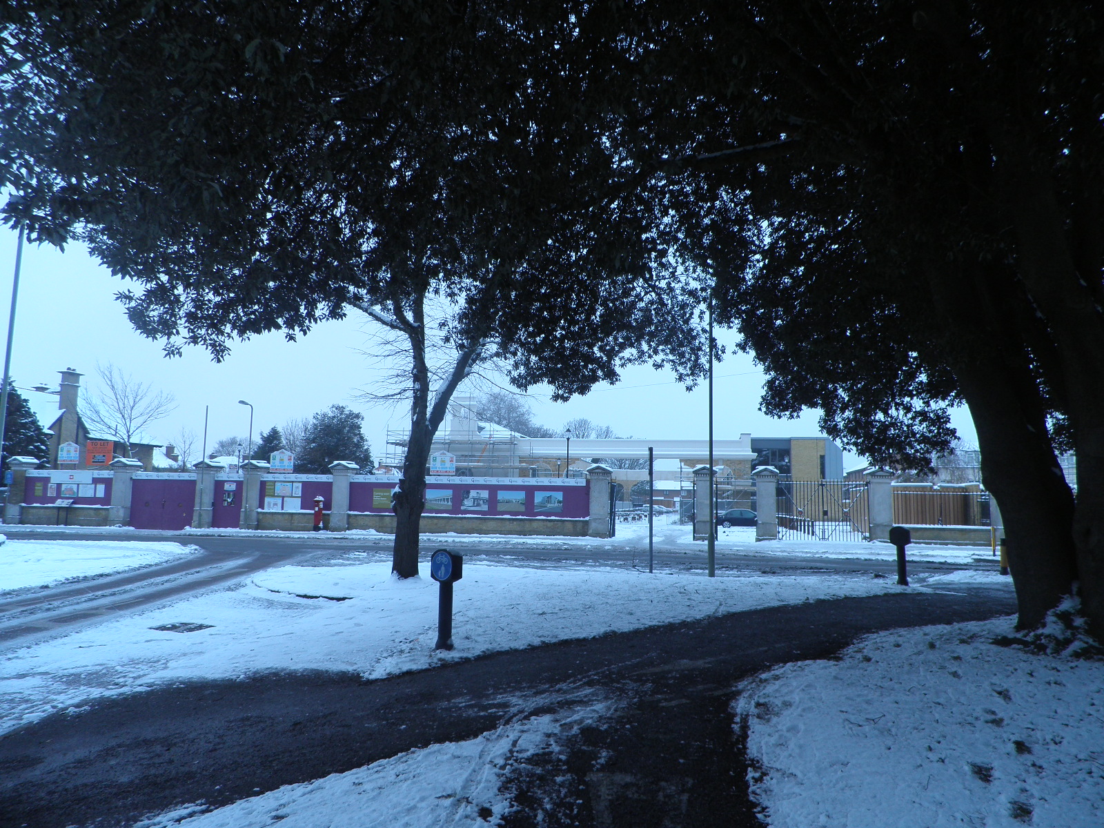 Station on a snowy day