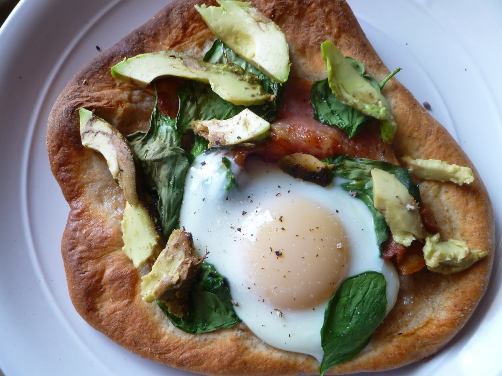 The Gourmet Student Bacon and Avocado Breakfast Pizza