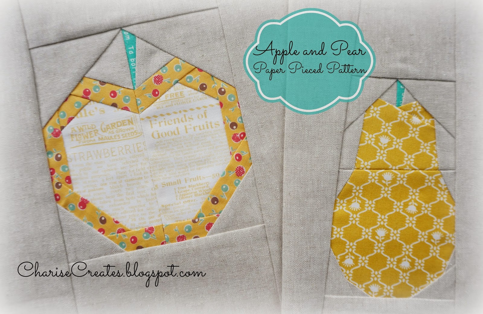 Charise Creates Apples and Pears Work in Progress Wednesday