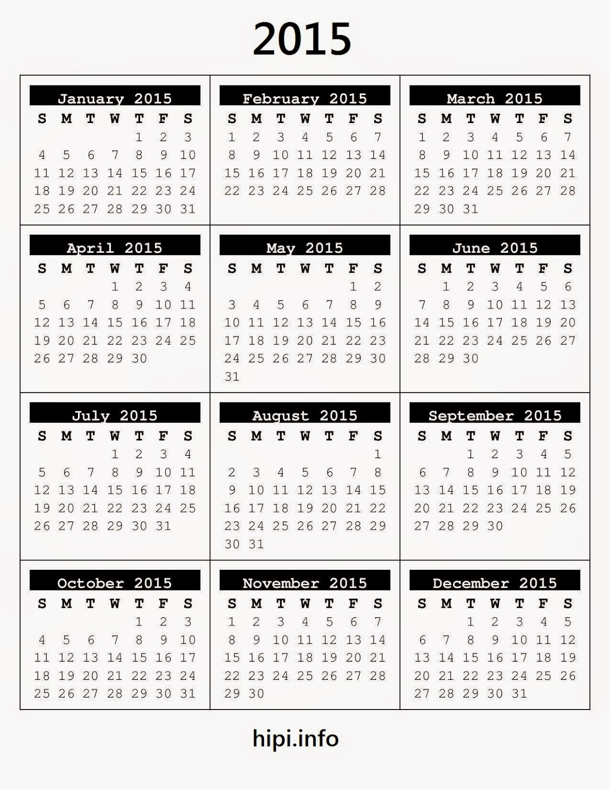 download 2015 calendars