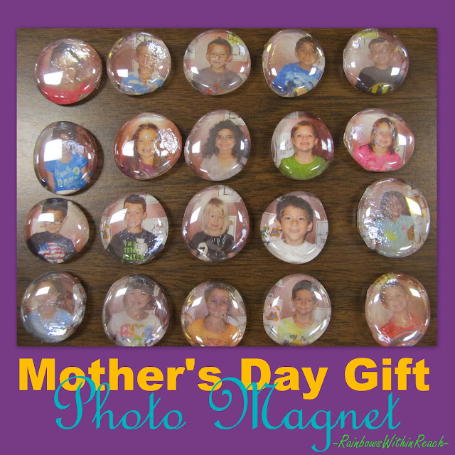 photo of: Preschool Mother's Day gift, kindergarten Mother's Day, preschool magnet for Mother's Day, photo magnet