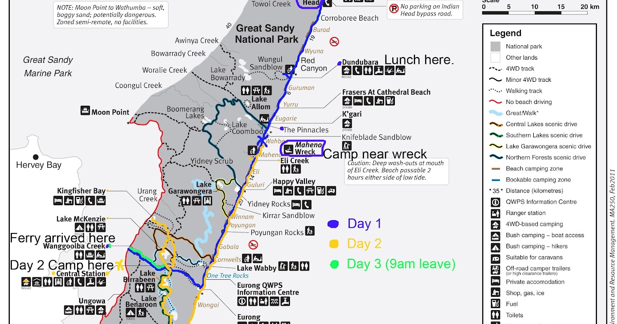 Walking Fraser Island Maps Walking Fraser Island Maps
