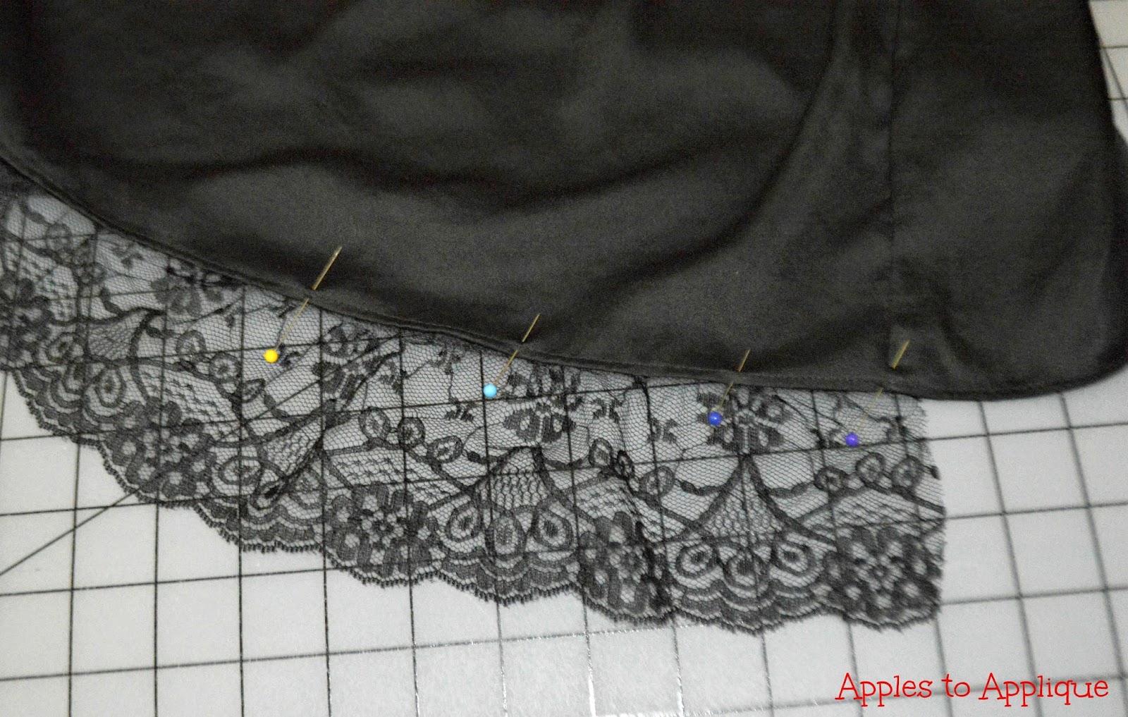 How to Lengthen a Shirt with Lace | Apples to Applique #sewing #tutorial #DIY #fashion