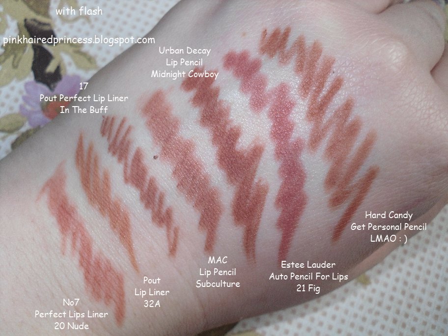 Pink Haired Princess Comparison Swatches MAC Subculture Lip Pencil