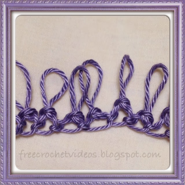 Free Crochet Videos Picot Loop Edging