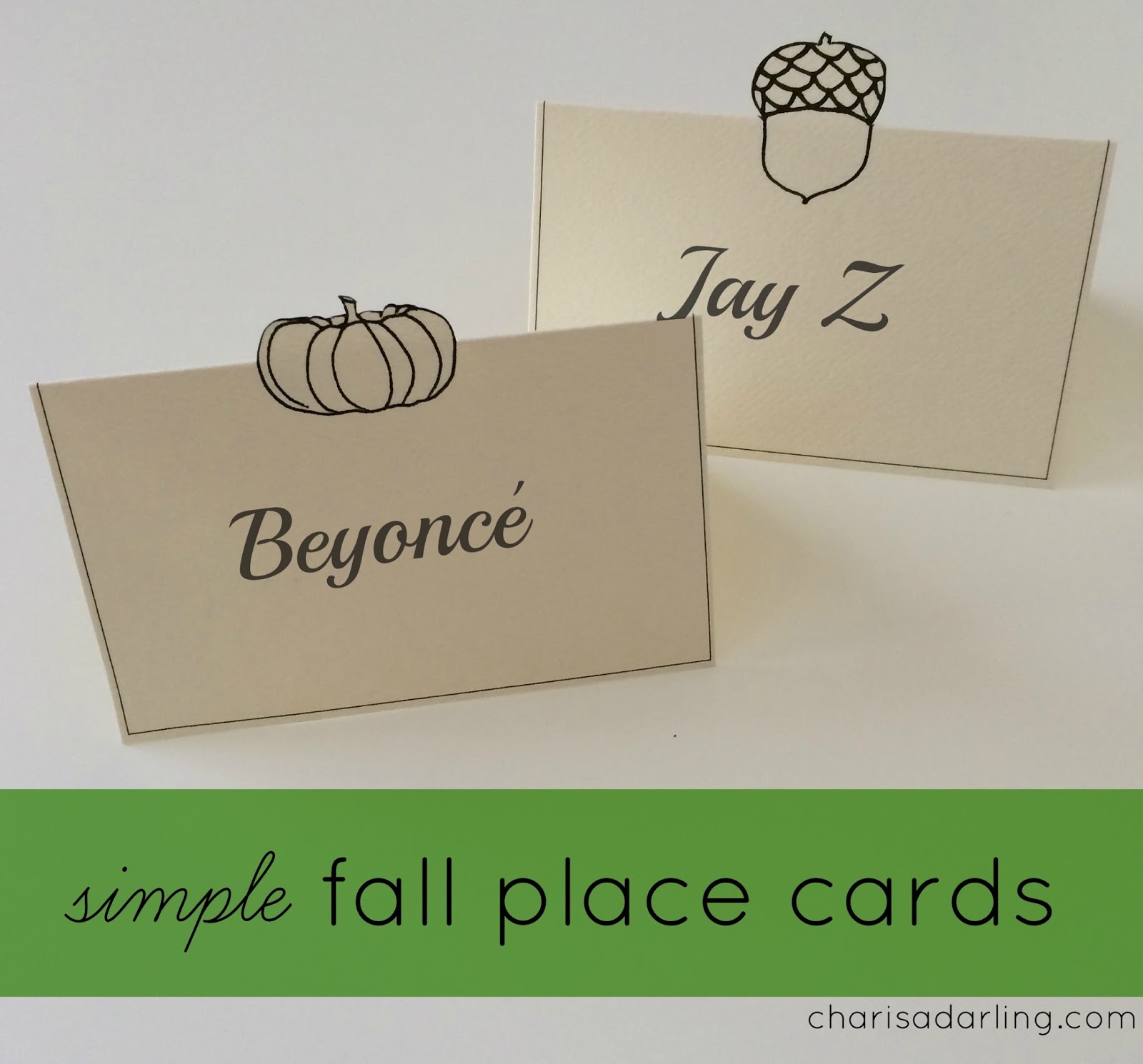 You Sit There! Printable Place Cards Charisa Darling