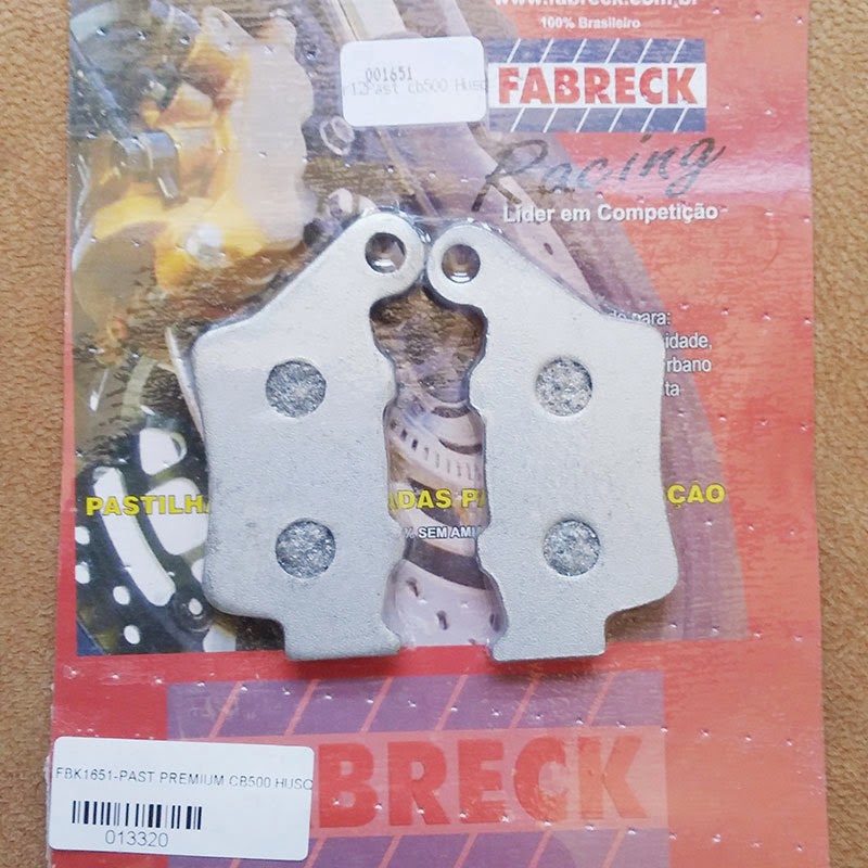 Pastilha de freio traseira Fabreck Racing. Pastilha de freio traseira Fabreck Racing.