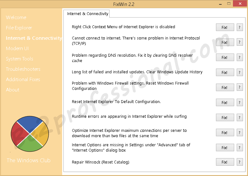 أداة Fix Win لتصليح جميع مشاكل ويندوز 7 و 8 و 8 1 بسهولة وبنقرة واحدة كن محترفا Be2professional