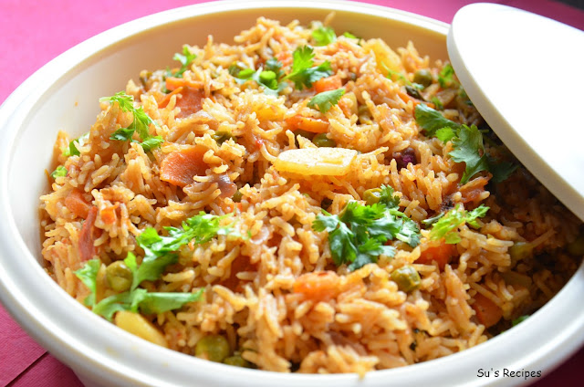 Vegetable Pulao vegetable pulav, vegetable rice, vegetable fried rice, colorful rice, peas and carrot rice, vegetable biryani, pulao in pressure cooker