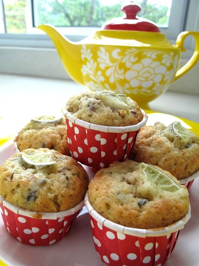 Foodiva's Kitchen Muffin Monday Basil Lime Olive Oil Muffins
