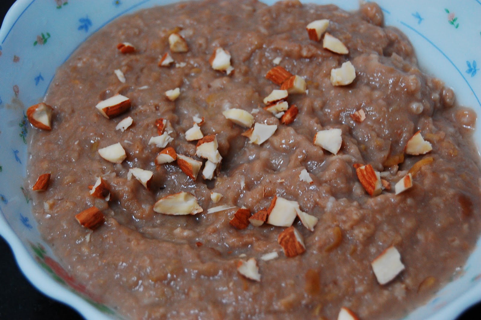 My Cookbook Oats Porridge with Apple and Chocolate Soya Milk