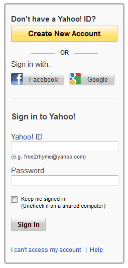 Registration up yahoo facebook sign Download the