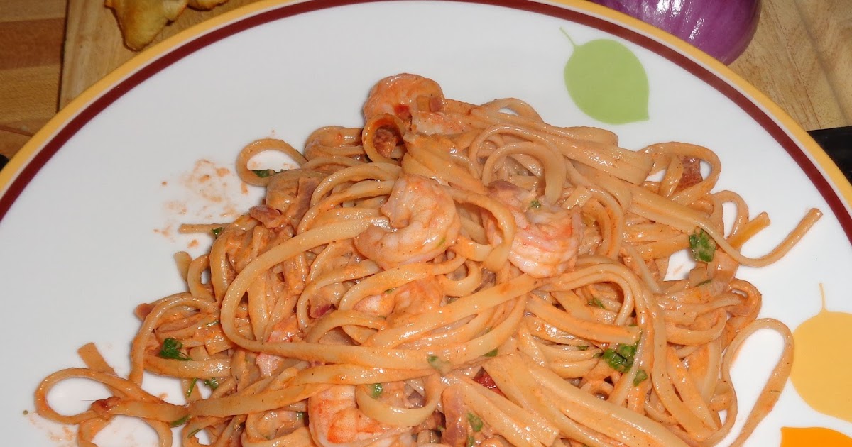 Tales From A Middle Class Kitchen Linguine with Shrimp and Bacon in